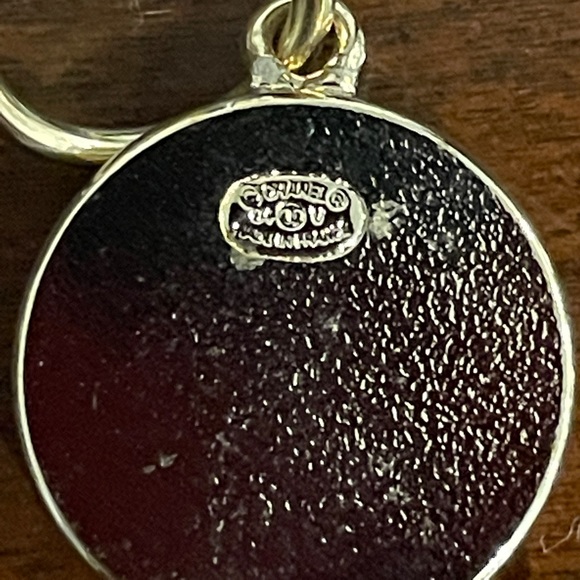 RESERVED Chanel CC Drop Earrings Interlocking Gold Tone Resin - Picture 5 of 9